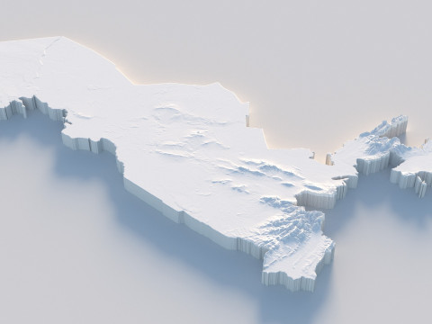 Uzbekistan terrain map 3D Model