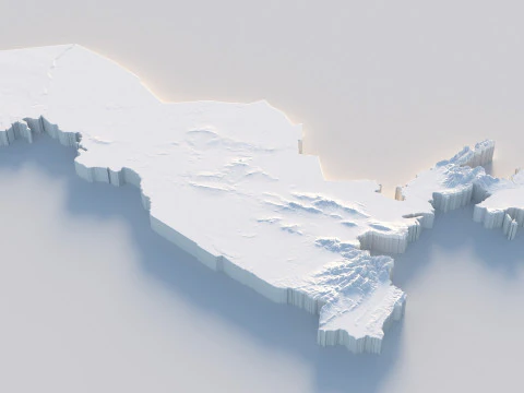 Uzbekistan terrain map 3D Model