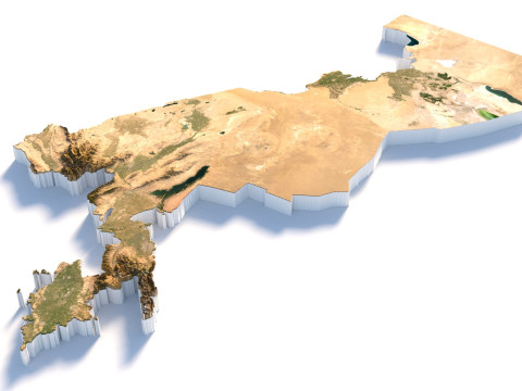 Uzbekistan terrain map 3D Model
