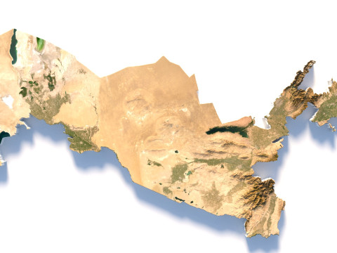 Uzbekistan terrain map 3D Model