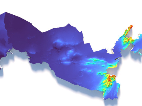 Uzbekistan terrain map 3D Model
