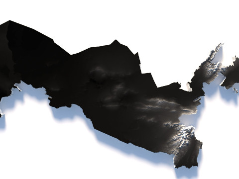 Uzbekistan terrain map 3D Model