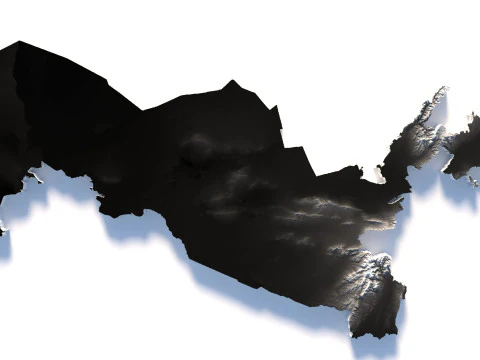 Uzbekistan terrain map 3D Model