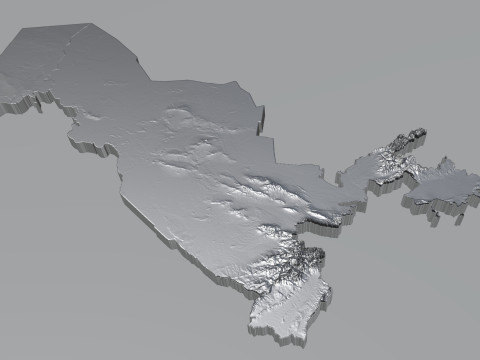 Uzbekistan terrain map 3D Model