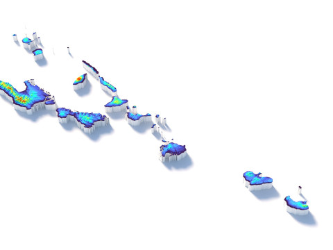 Vanuatu terrain map 3D Модель