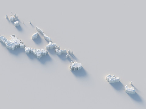 Vanuatu terrain map 3D Модель