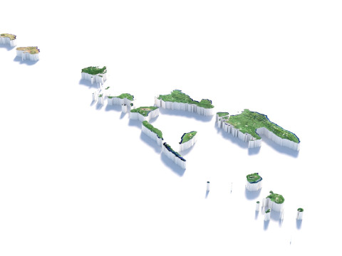 Vanuatu terrain map 3D Модель