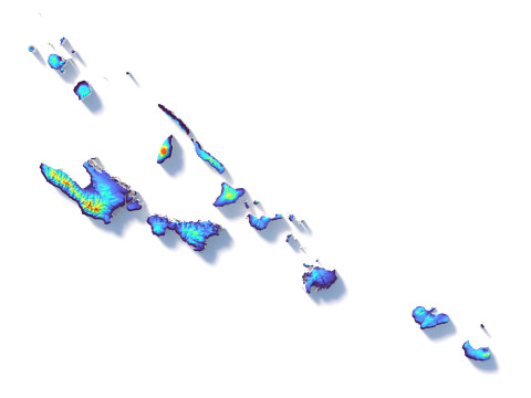 Vanuatu terrain map 3D Модель