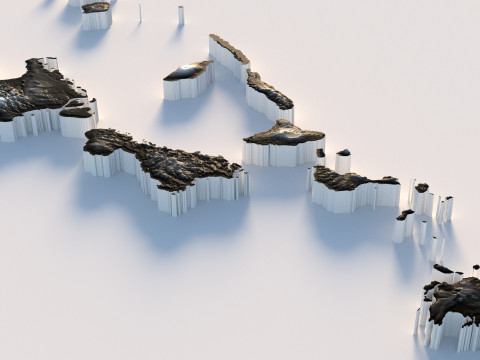 Vanuatu terrain map 3D Модель