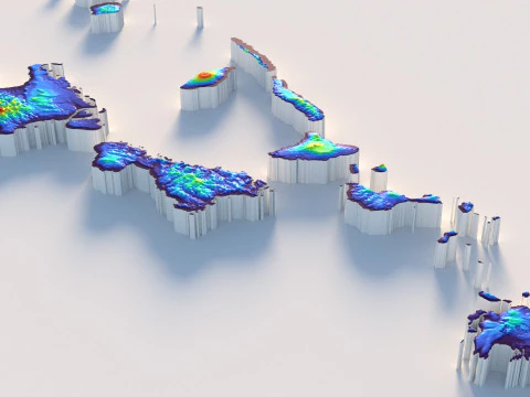 Vanuatu terrain map 3D Model