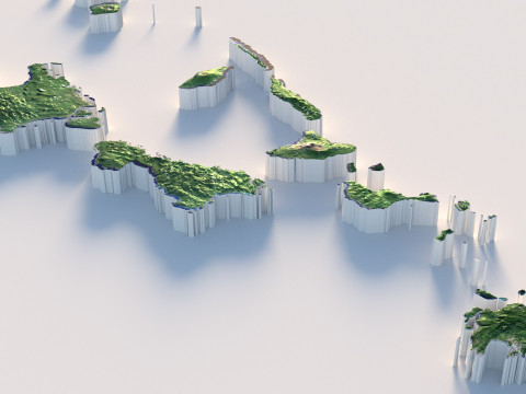Vanuatu terrain map 3D Модель