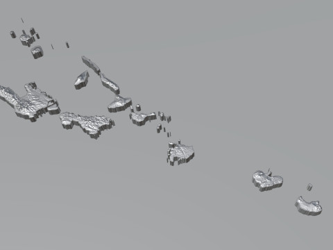 Vanuatu terrain map 3D Модель