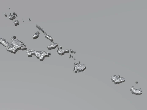 Vanuatu terrain map 3D Model