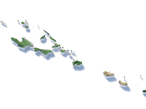Vanuatu terrain map 3D Модель