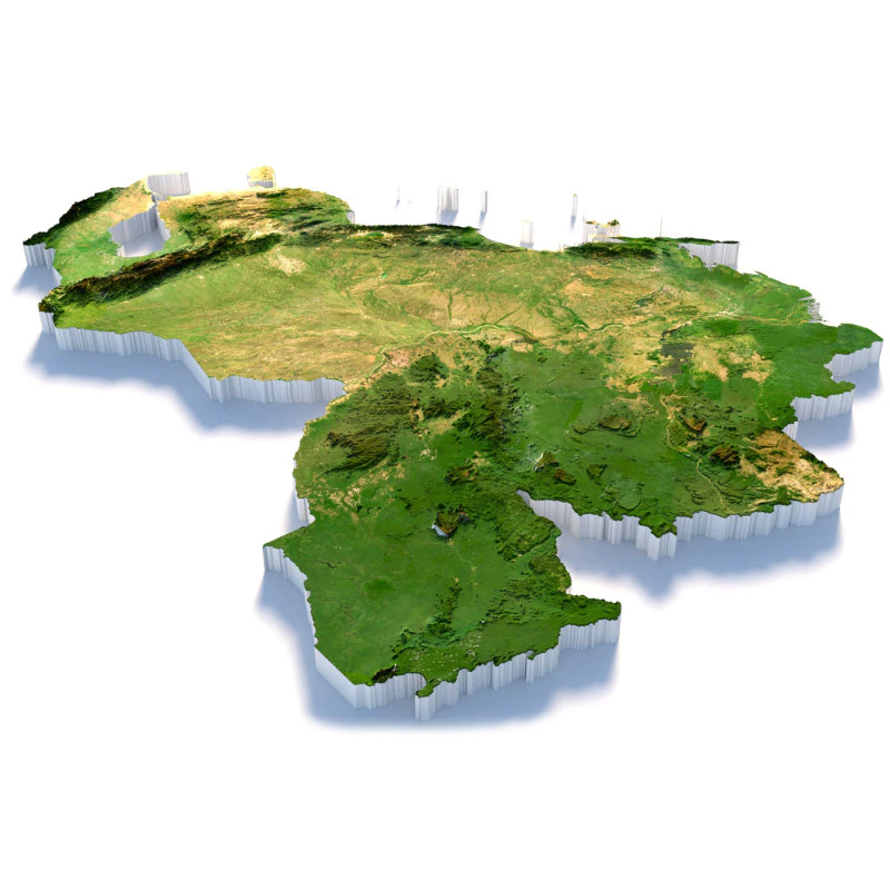Venezuela terrain map 3D Model .c4d .max .obj .3ds .fbx .stl .blend 