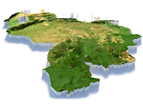 Venezuela terrain map 3D Модель