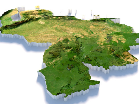 Venezuela terrain map 3D 모델