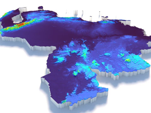 Venezuela terrain map 3D Model