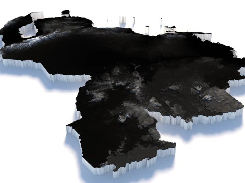 Venezuela terrain map 3D Model