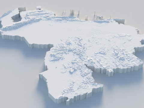 Venezuela terrain map 3D 모델