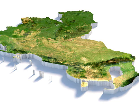 Venezuela terrain map 3D Model