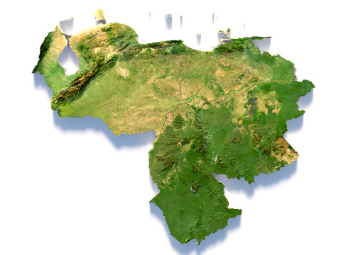 Venezuela terrain map 3D 모델