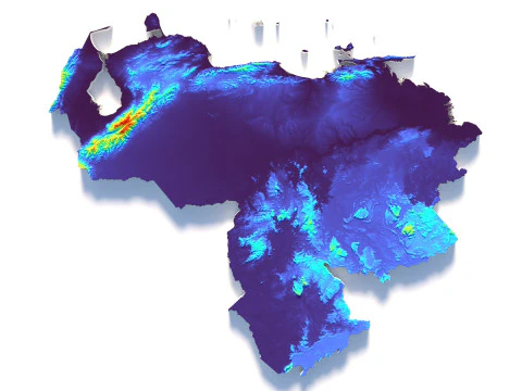 Venezuela terrain map 3D Model