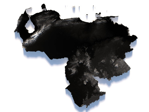 Venezuela terrain map 3D 모델