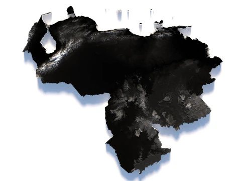 Venezuela terrain map 3D Model