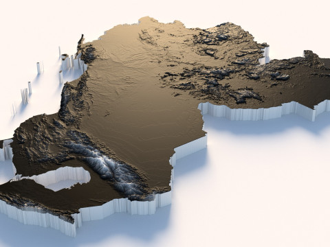 Venezuela terrain map 3D 모델
