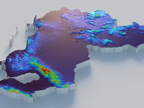Venezuela terrain map 3D 모델