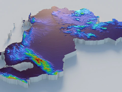 Venezuela terrain map 3D Model