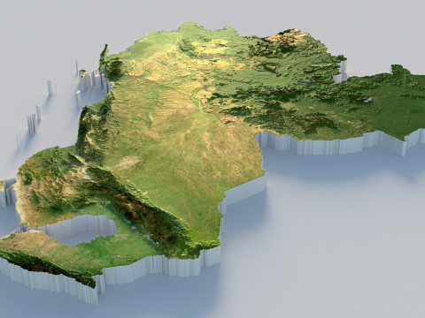 Venezuela terrain map 3D 모델
