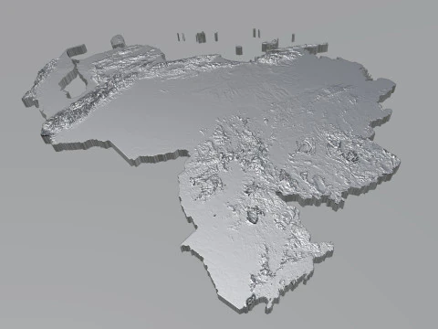Venezuela terrain map 3D Model