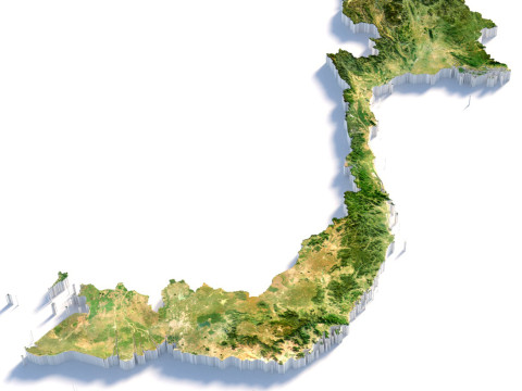 Viet Nam terrain map 3D Model
