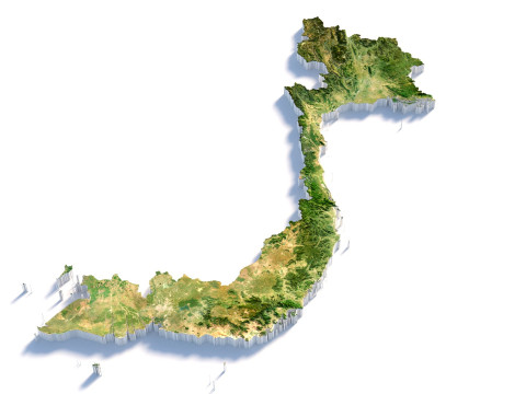 Viet Nam terrain map Modelo 3D