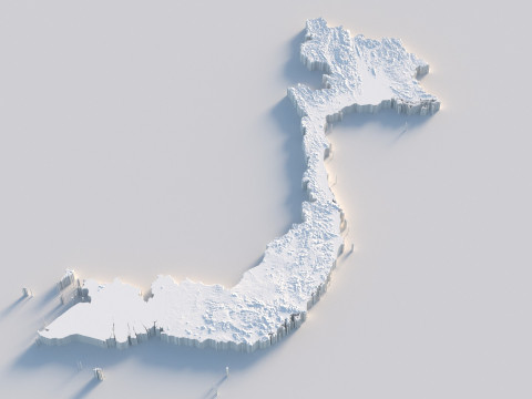 Viet Nam terrain map Modelo 3D