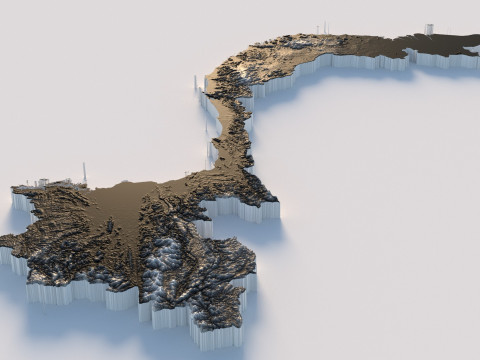 Viet Nam terrain map Modelo 3D