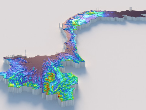 Viet Nam terrain map Modelo 3D