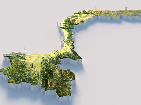 Viet Nam terrain map Modelo 3D