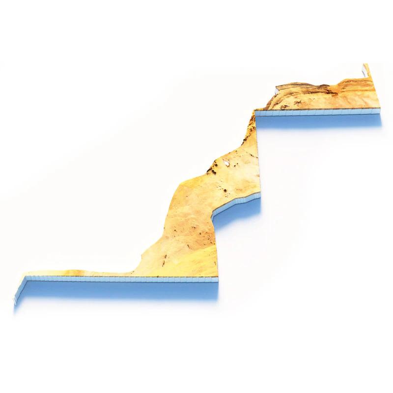 Western Sahara terrain map 3D Model .c4d .max .obj .3ds .fbx .stl .blend