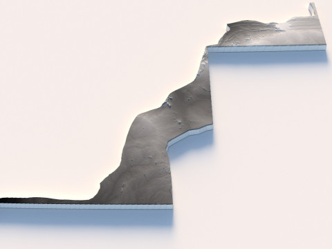 Western Sahara terrain map Modèle 3D