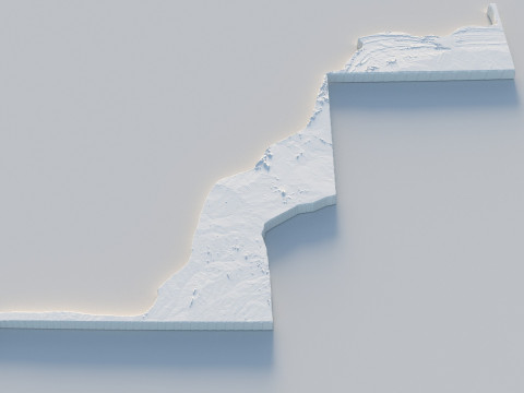 Western Sahara terrain map Modèle 3D
