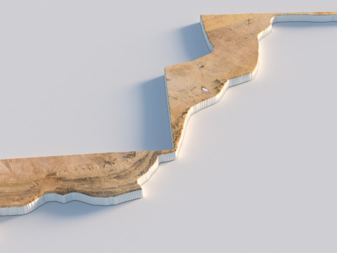 Western Sahara terrain map Modèle 3D