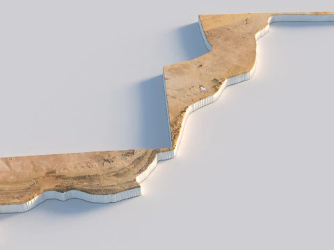 Western Sahara terrain map 3D Model
