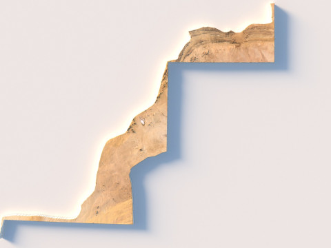 Western Sahara terrain map Modèle 3D