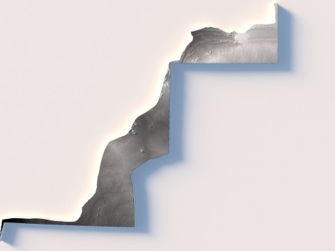 Western Sahara terrain map Modèle 3D