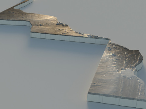 Western Sahara terrain map Modèle 3D