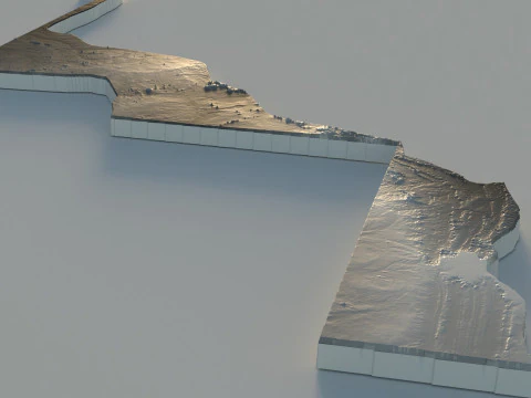 Western Sahara terrain map 3D Model