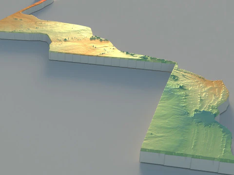 Western Sahara terrain map 3D Model